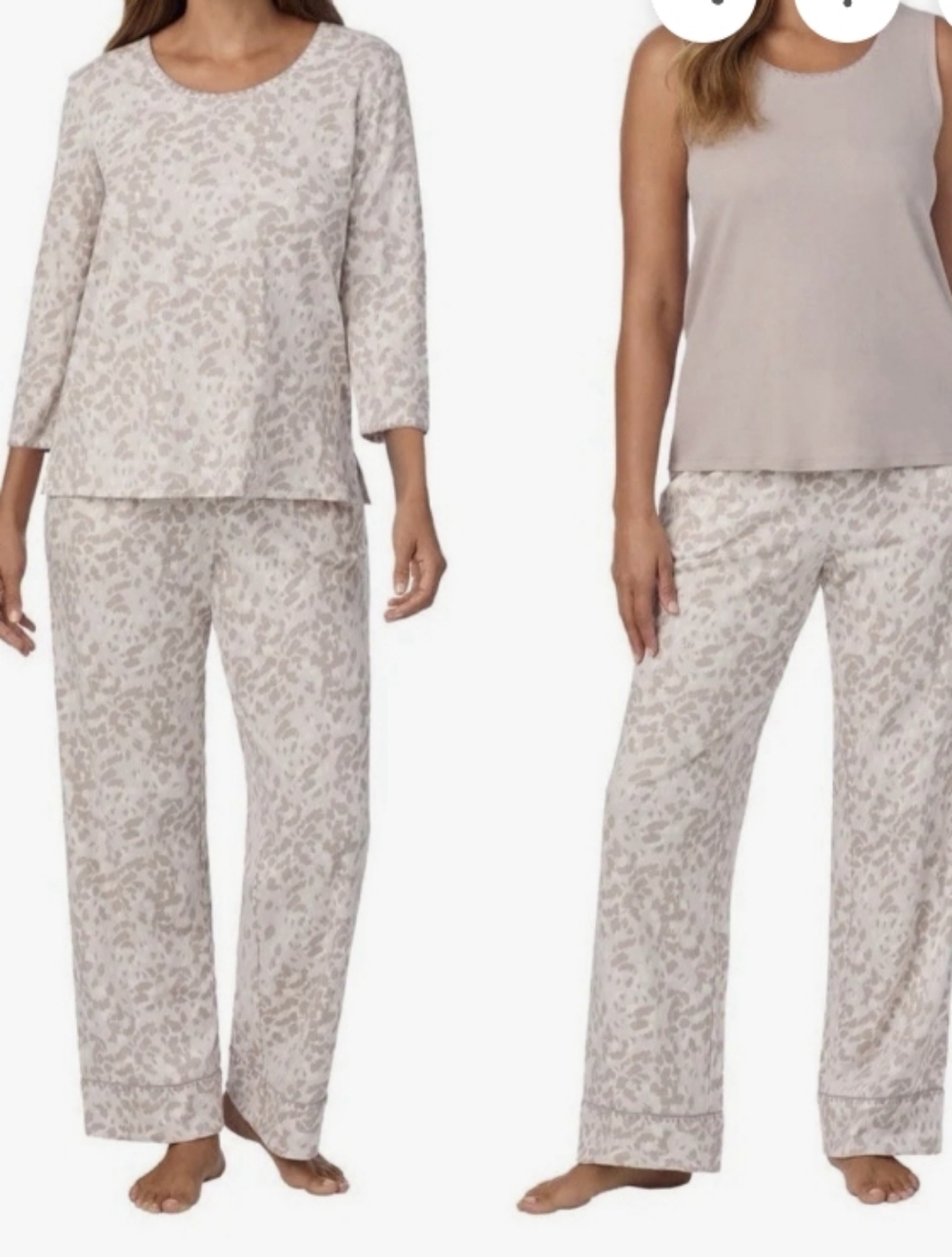 New Carole Hochman Cream 3-Piece Camo Pajama PJ Set Size Extra Large NWOT